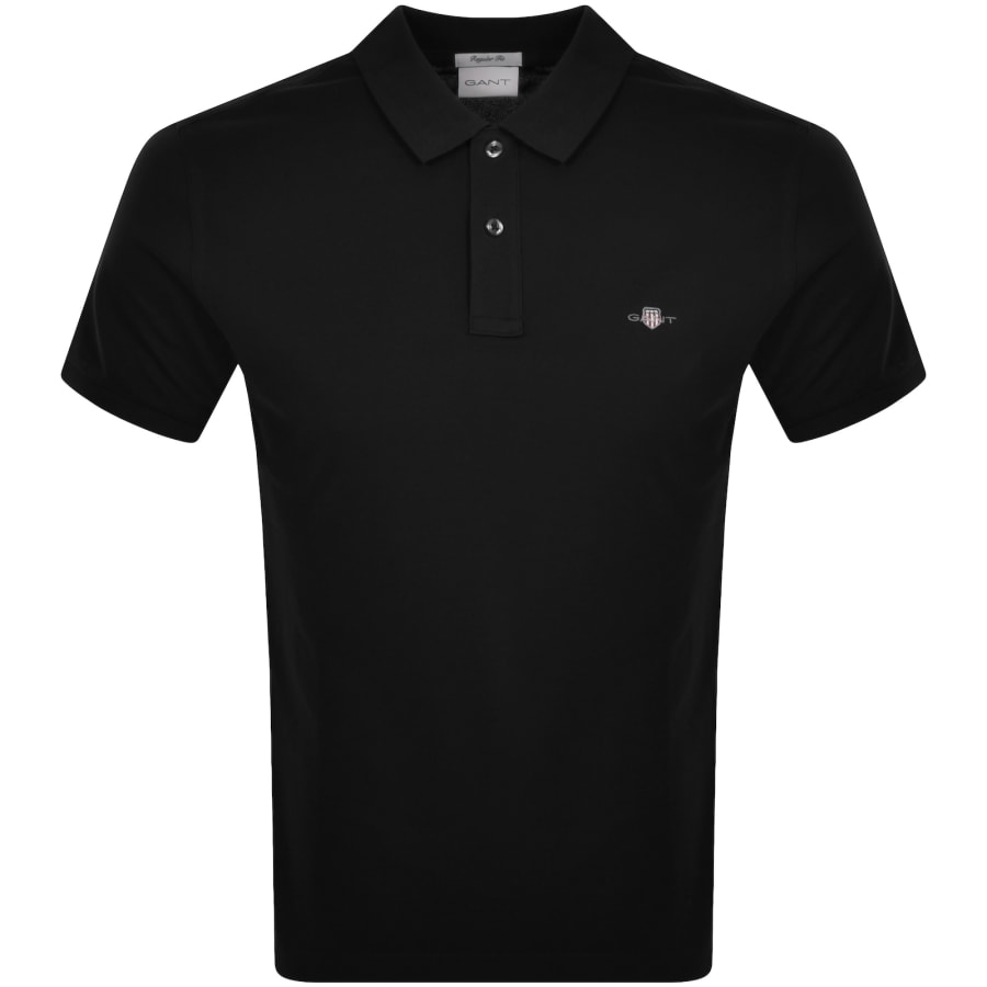 Gant Shield Pique Polo T Shirt Black